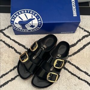 Birkenstock Arizona Big Buckle High-Shine Black Sandals